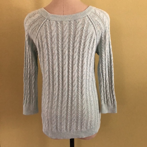 American Eagle Outfitters Women’s Scoop Neck Cable Knit Sweater - Picture 4 of 7